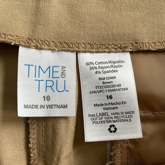 Time and Tru Tan Skinny Four Way Stretch Pants with Side Zipper - Various Sizes - Picture 11 of 15